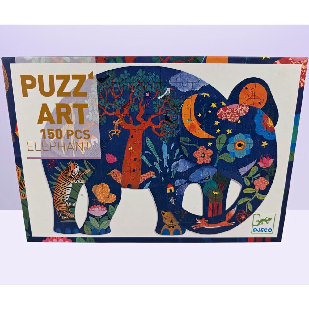 Djeco Puzz'Art Elephant Animals 150 Piece Cardboard Interlocking Puzzle DJ07652